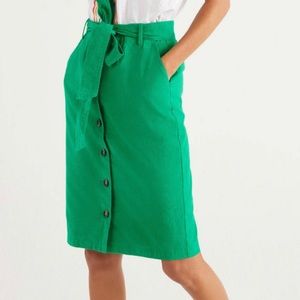 Emerald Linen Skirt